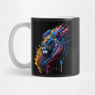 Splash Art of a Lion Mug